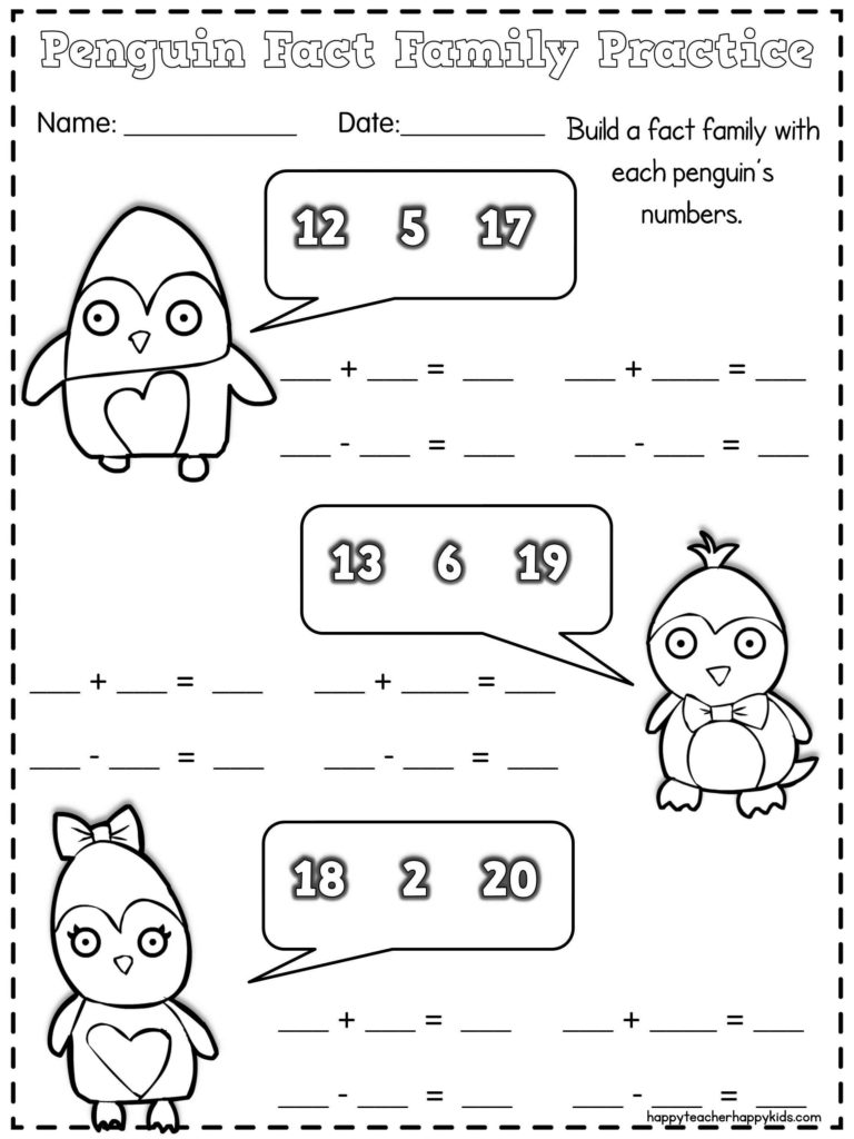 Penguin Fact Family Practice Penguin Fact Family Practice